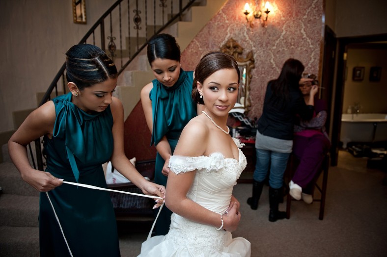 Bride getting ready
