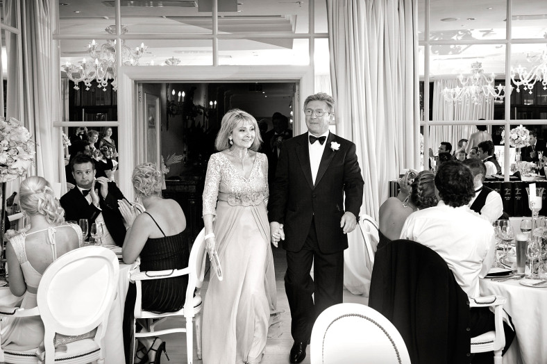 couple entering reception