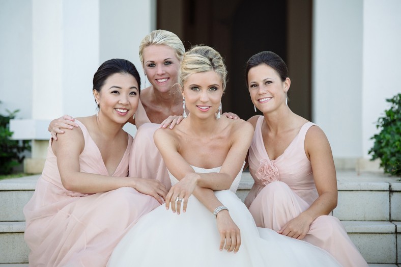 Bride with her Bridesmaids at the Oyster Box