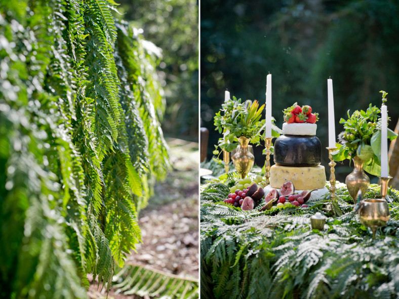 Cheese cake and woodland table