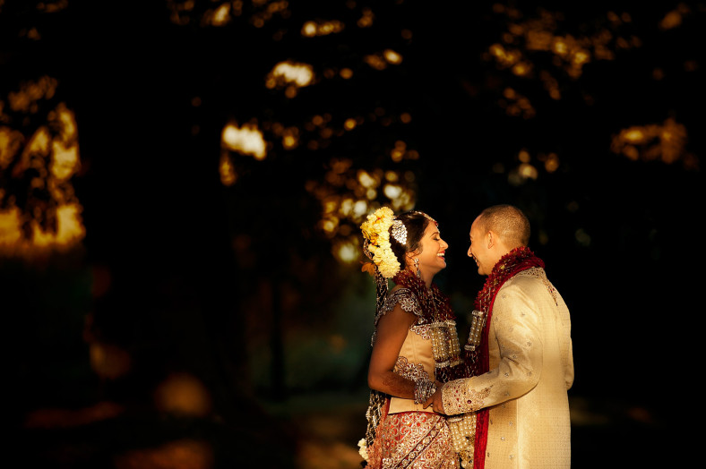 Indian bride and groom