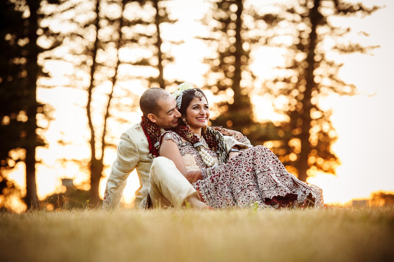 Indian bride and groom