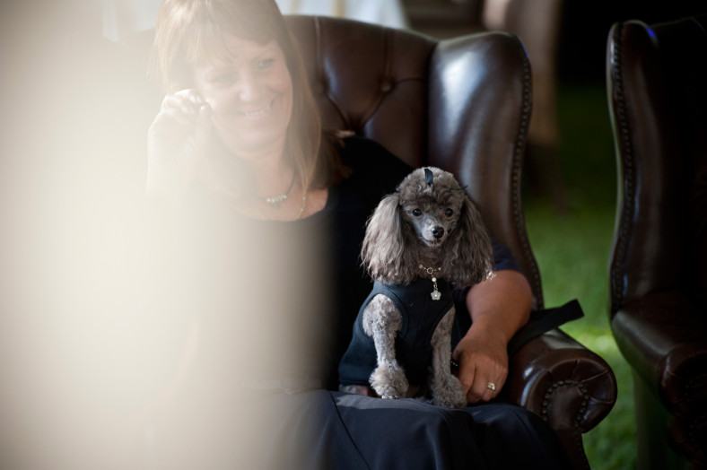 woman with poodle