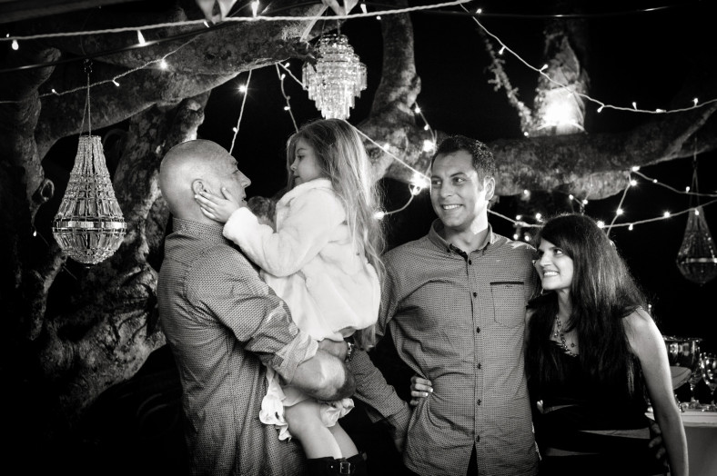 family at a wedding