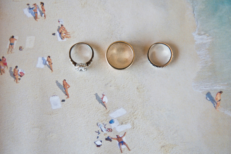 Beach side wedding rings