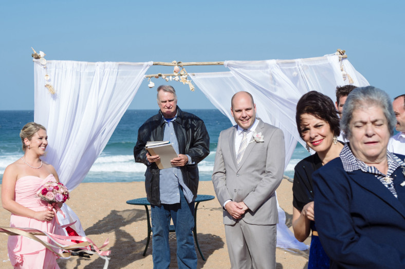 beach wedding groom
