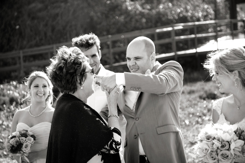 beach wedding moment