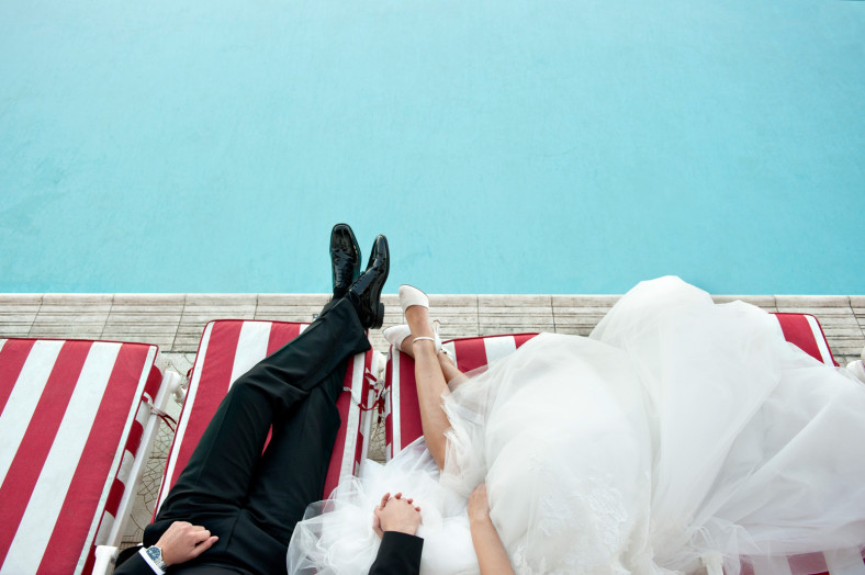 Bride and Groom at the Oyster Box Hotel Durban South Africa