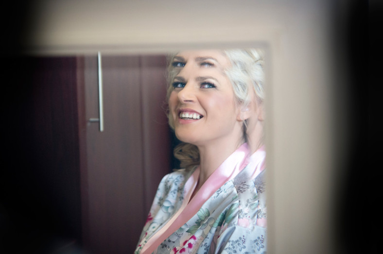 Bride in mirror
