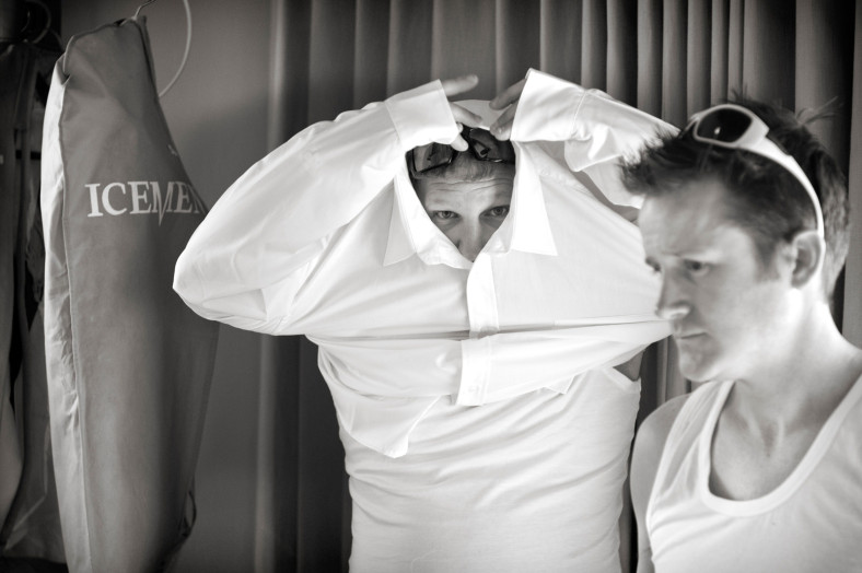 Groom wedding prep