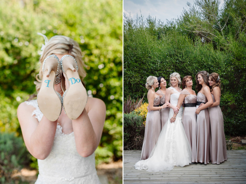 Bride with her bridesmaids