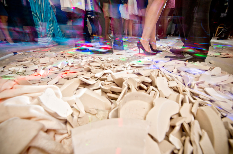 broken plates at greek wedding