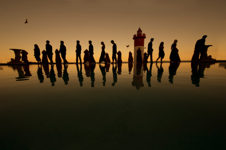 lighthouse silhouette wedding