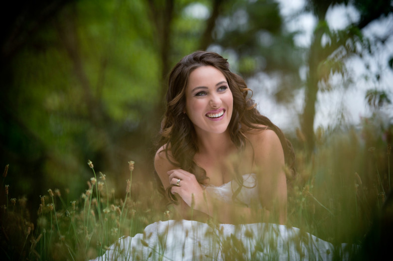 bride in grass