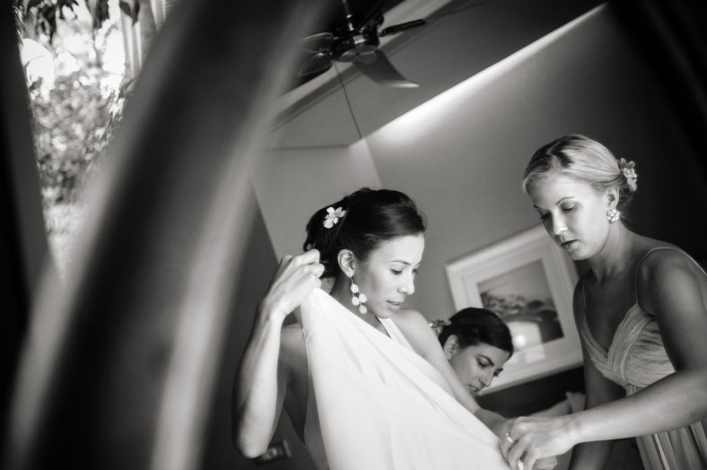 bride in mirror