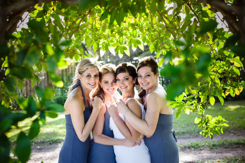 bride and bridesmaids