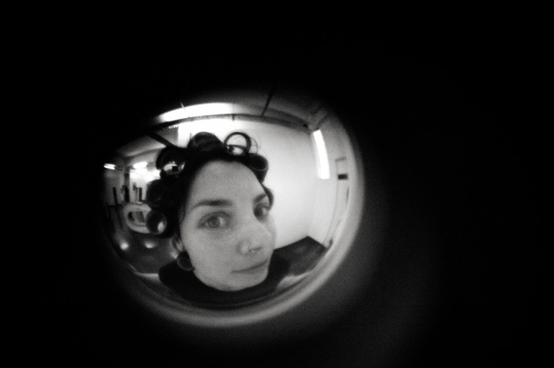 through the peep hole