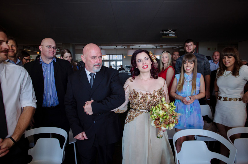 bride down the aisle