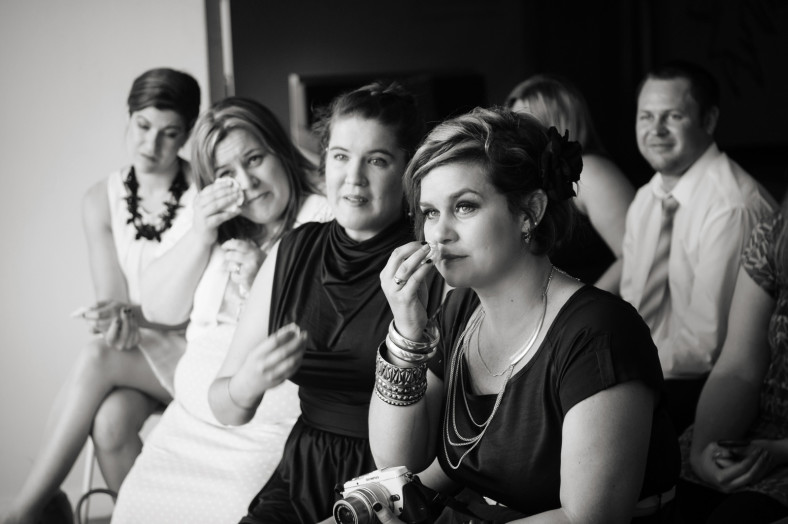 wedding guests cry