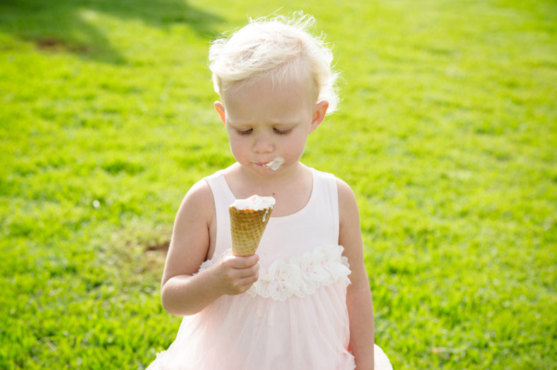 baby eating ice cream