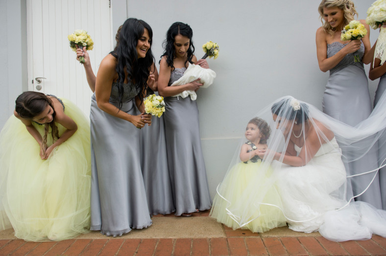 girl in brides veil
