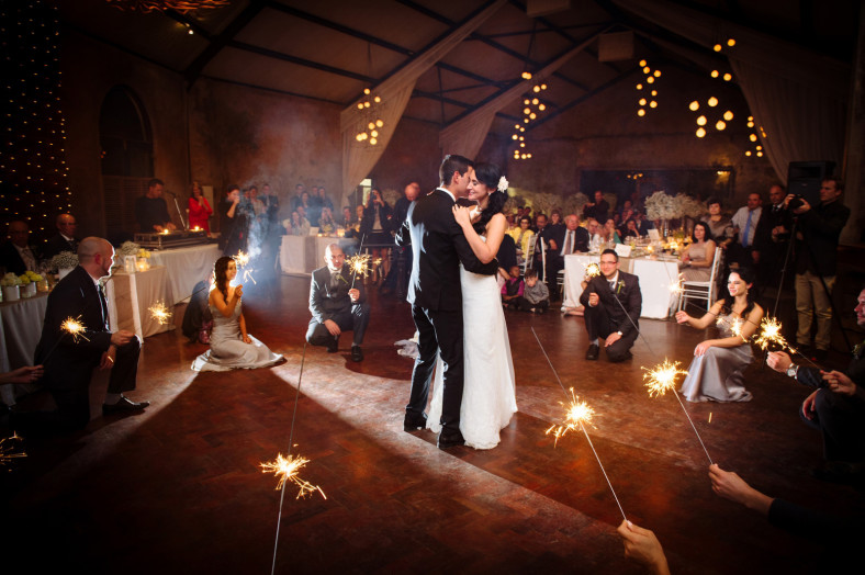 bride and groom first dance