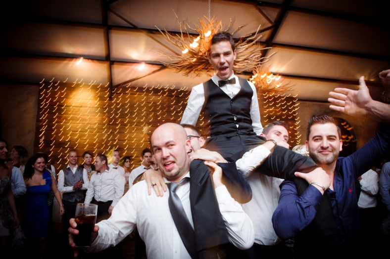 groom on mens shoulders