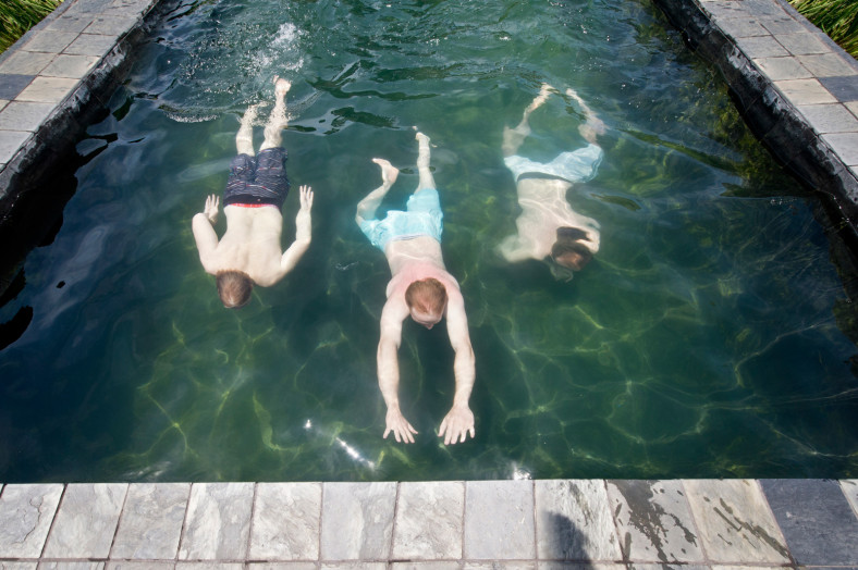 men swimming