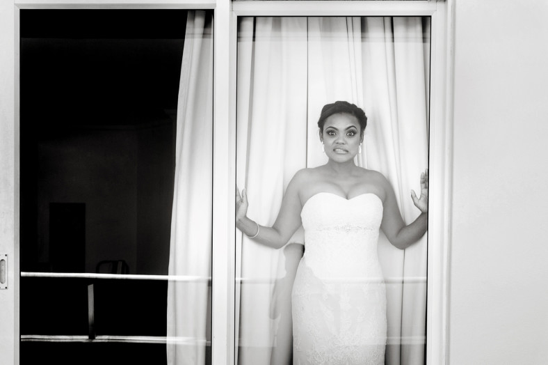bride at the window