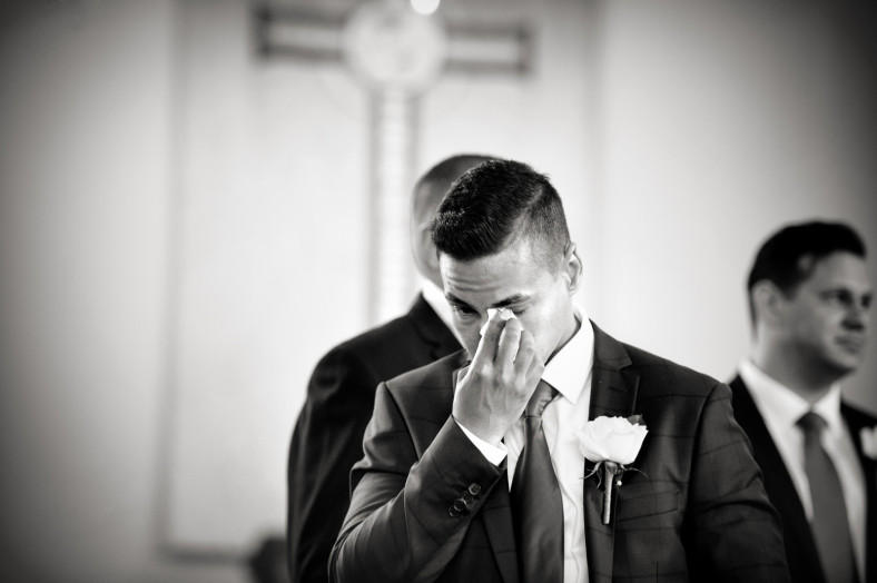 crying groom