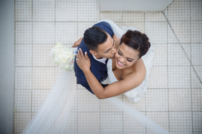 bride and groom dancing