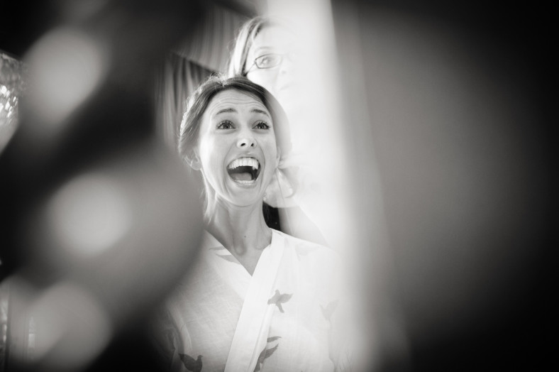 laughing bride