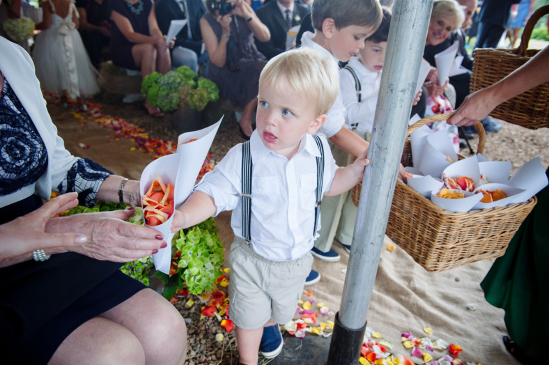 child with confetti