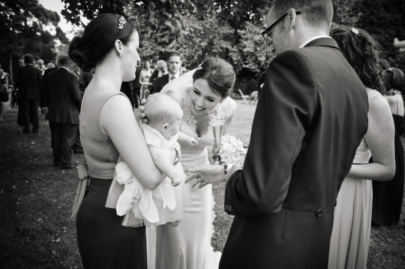 bride with baby