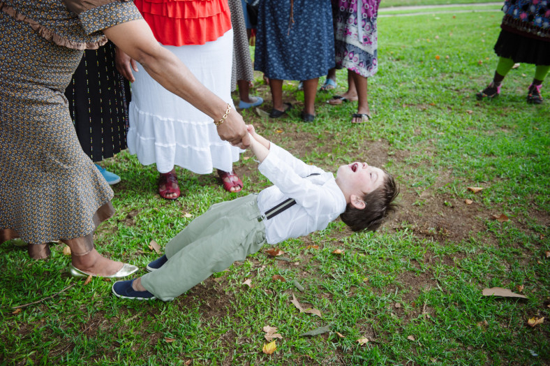 child swinging