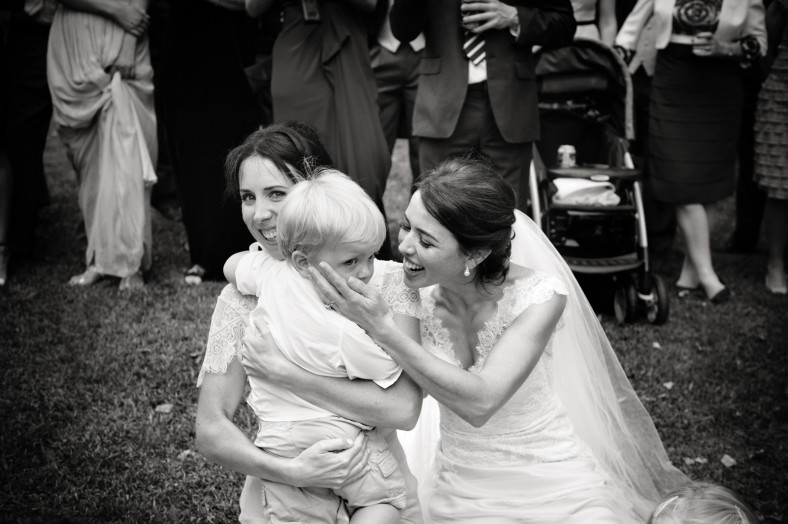 bride with baby