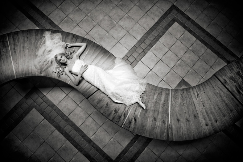 bride on a bench