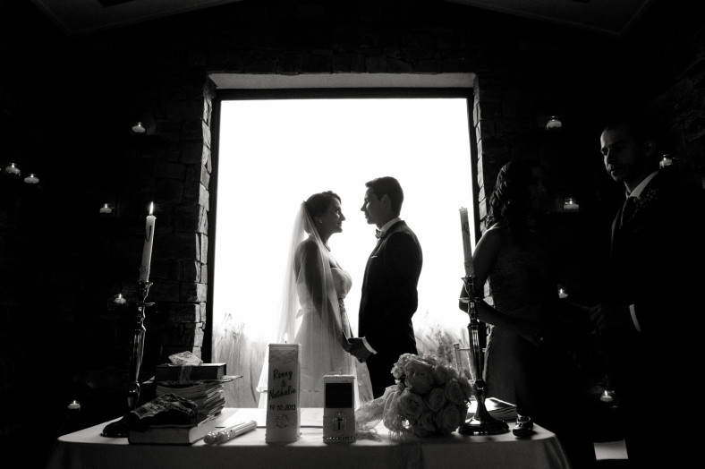 bride and groom silhouette