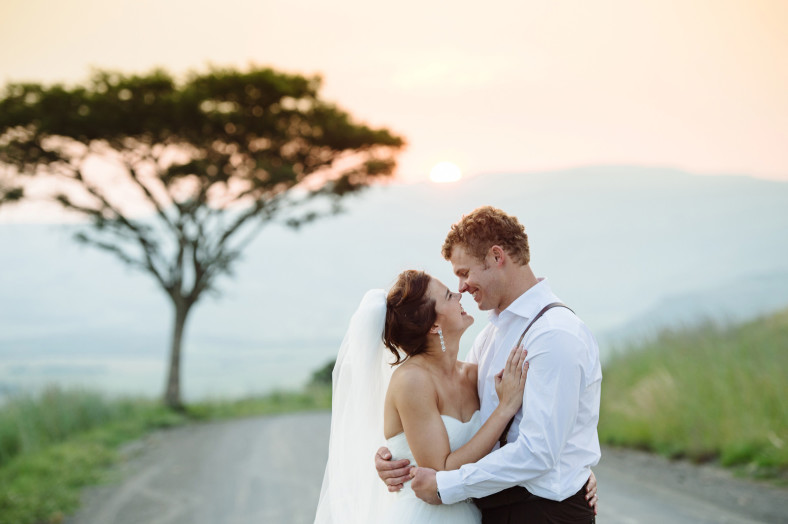 bride and groom in love