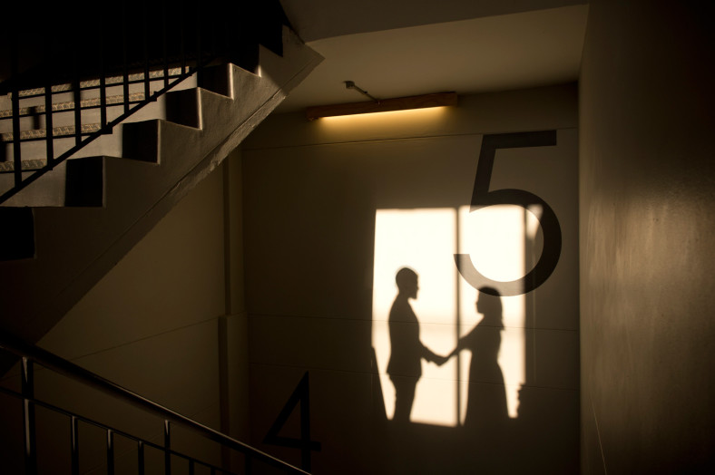 bride and groom silhouette