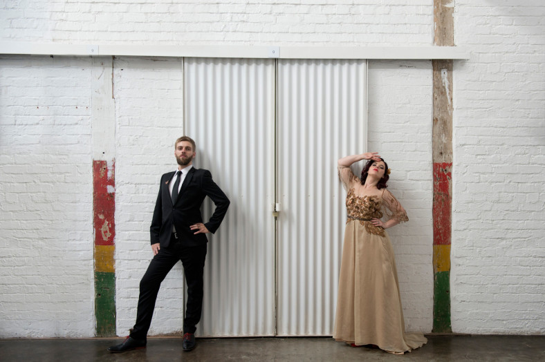 rock and roll bride and groom