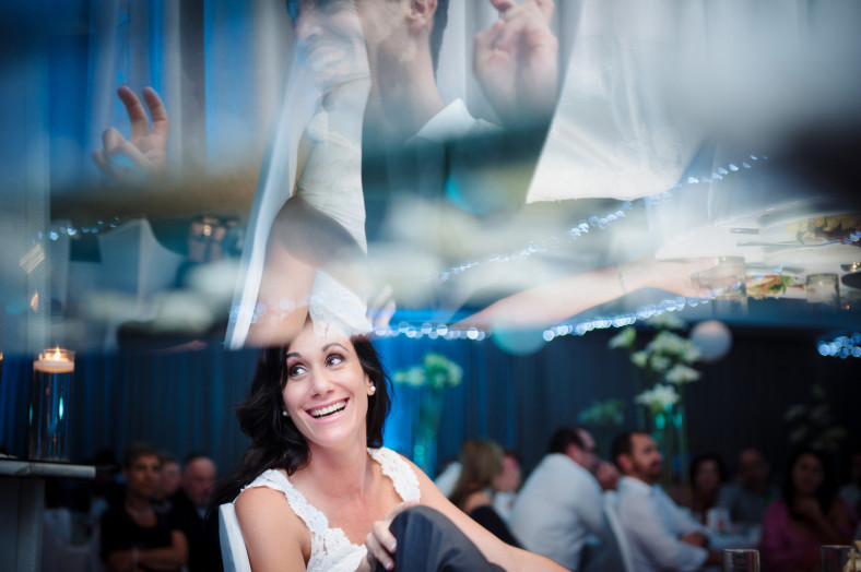 bride in reflection