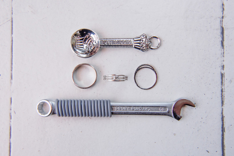 wedding ring with tools