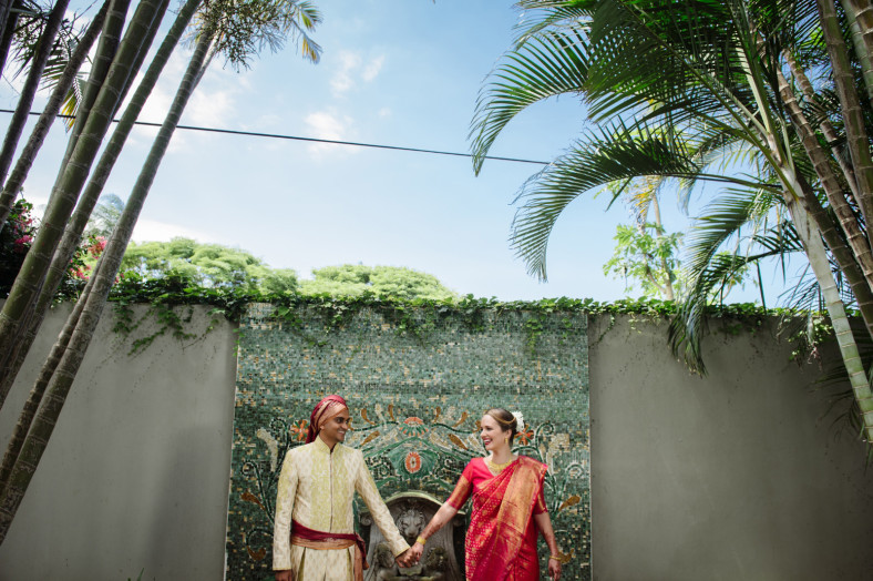 Hindu Christian Wedding Documentary Wedding Photographer Bride and Groom