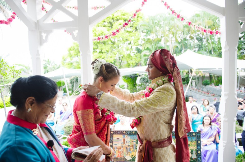 Hindu Christian Wedding Documentary Wedding Photographer Garlands Ceremony
