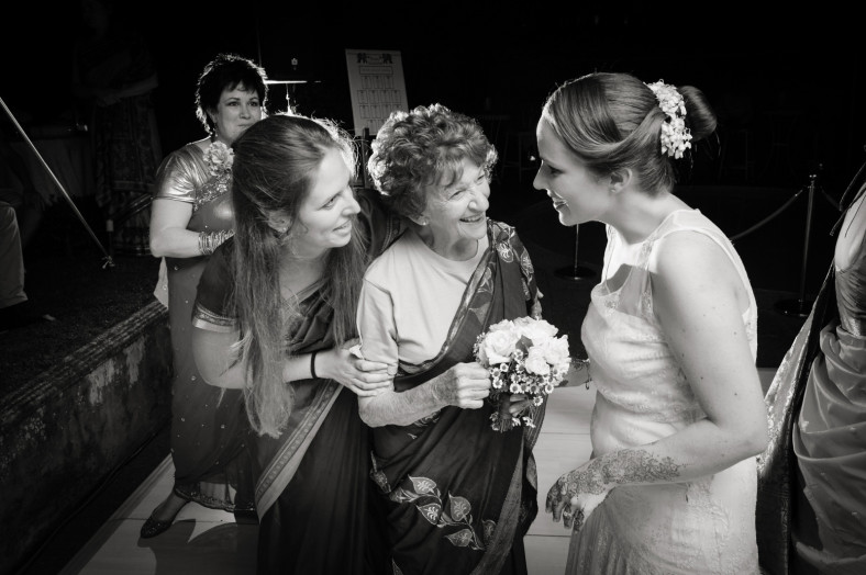 Hindu Christian Wedding Documentary Wedding Photographer Reception Bride