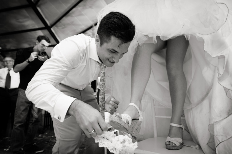 Netherwood Greek Documentary Wedding Photography Reception Garter