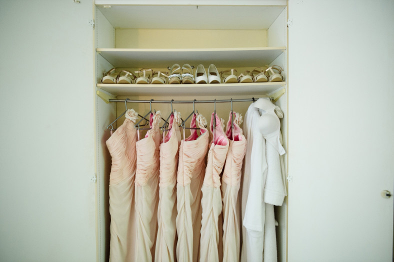 bridal gown and bridesmaid dresses