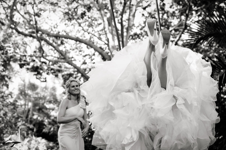 Bride on a swing