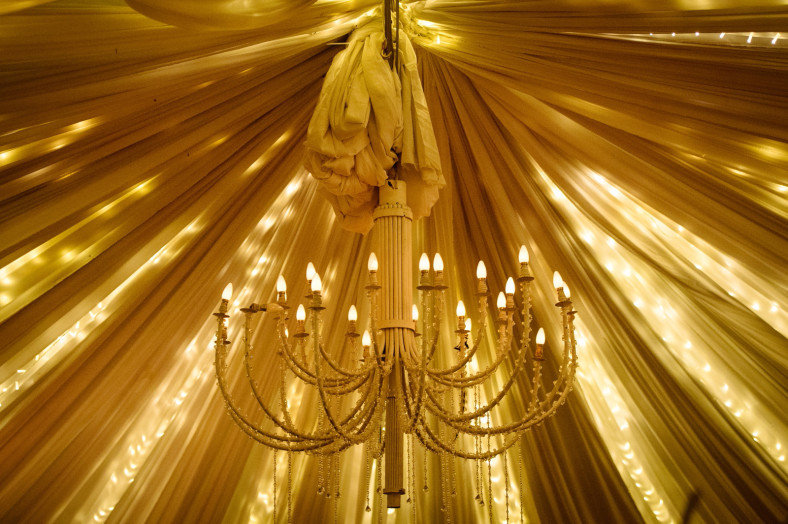 Chandelier at wedding